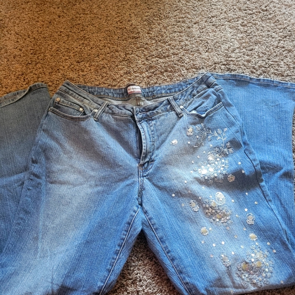 Designed blue jeans